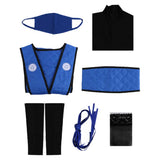 Mortal Kombat Sub Zero Gender-swapped Women Blue Qipao Cosplay Costume Outfit Halloween Carnival Suit