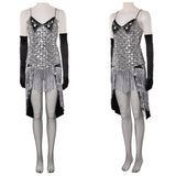 Moulin Rouge Satine Women Sliver Dress Cosplay Costume Outfit Halloween Carnival Suit