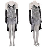 Moulin Rouge Satine Women Sliver Dress Cosplay Costume Outfit Halloween Carnival Suit
