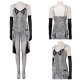Moulin Rouge Satine Women Sliver Dress Cosplay Costume Outfit Halloween Carnival Suit