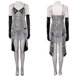 Moulin Rouge Satine Women Sliver Dress Cosplay Costume Outfit Halloween Carnival Suit