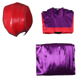Movie 2024 Magneto Red And Purple Jumpsuit With Cloak Cosplay Costume Outfits Halloween Carnival Suit