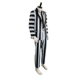 Movie Beetlejuice 2024 Beetlejuice Archmage White And Black Striped Suit Cosplay Costume