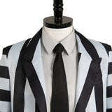 Movie Beetlejuice 2024 Beetlejuice Archmage White And Black Striped Suit Cosplay Costume