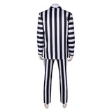 Movie Beetlejuice 2024 Beetlejuice Black and White Striped Suit Cosplay Costume Outfits Halloween Carnival Suit