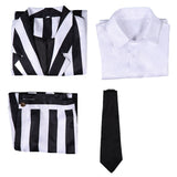 Movie Beetlejuice 2024 Beetlejuice Black and White Striped Suit Cosplay Costume Outfits Halloween Carnival Suit