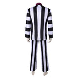 Movie Beetlejuice 2024 Beetlejuice Red Striped Suit Cosplay Costume Outfits Halloween Carnival Suit