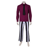 Movie Beetlejuice 2024 Beetlejuice Red Striped Suit Cosplay Costume Outfits Halloween Carnival Suit