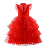 Movie Beetlejuice 2024 Lydia Deetz Kids Children Red Wedding Dress Cosplay Costume