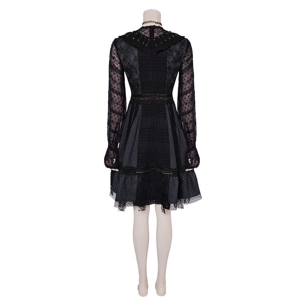 Movie Beetlejuice 2024 Lydia Deetz Women Black Mesh Dress Cosplay Cost – TrendsinCosplay