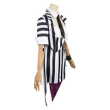 Movie Beetlejuice 2024 Lydia Deetz Women Black Stripe Dress Outfit Cosplay Costume Outfits Halloween Carnival Suit