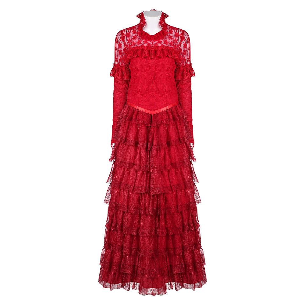 Movie Beetlejuice 2024 Lydia Deetz Women Red Dress Cosplay Costume Out – TrendsinCosplay Movie Beetlejuice 2024 Lydia Deetz Women Red Dress Cosplay Costume Out – TrendsinCosplay