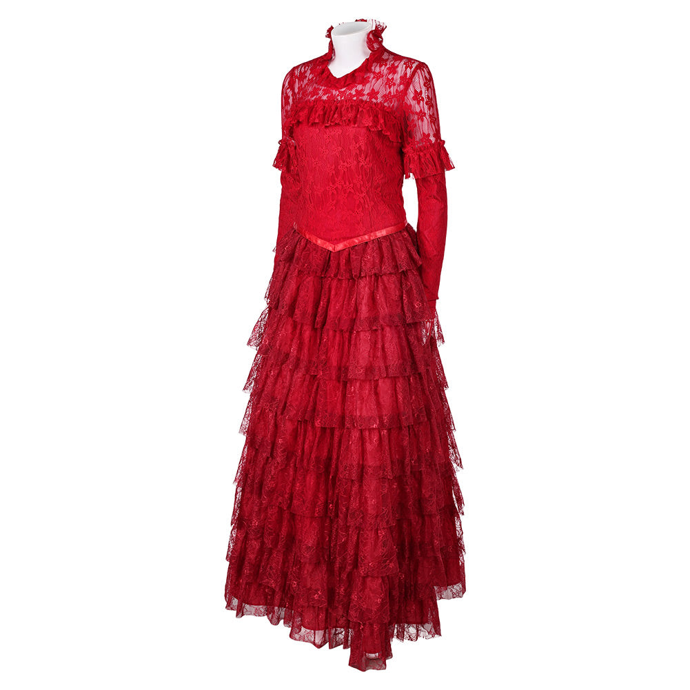 Movie Beetlejuice 2024 Lydia Deetz Women Red Dress Cosplay Costume Out TrendsinCosplay Movie Beetlejuice 2024 Lydia Deetz Women Red Dress Cosplay Costume Out TrendsinCosplay