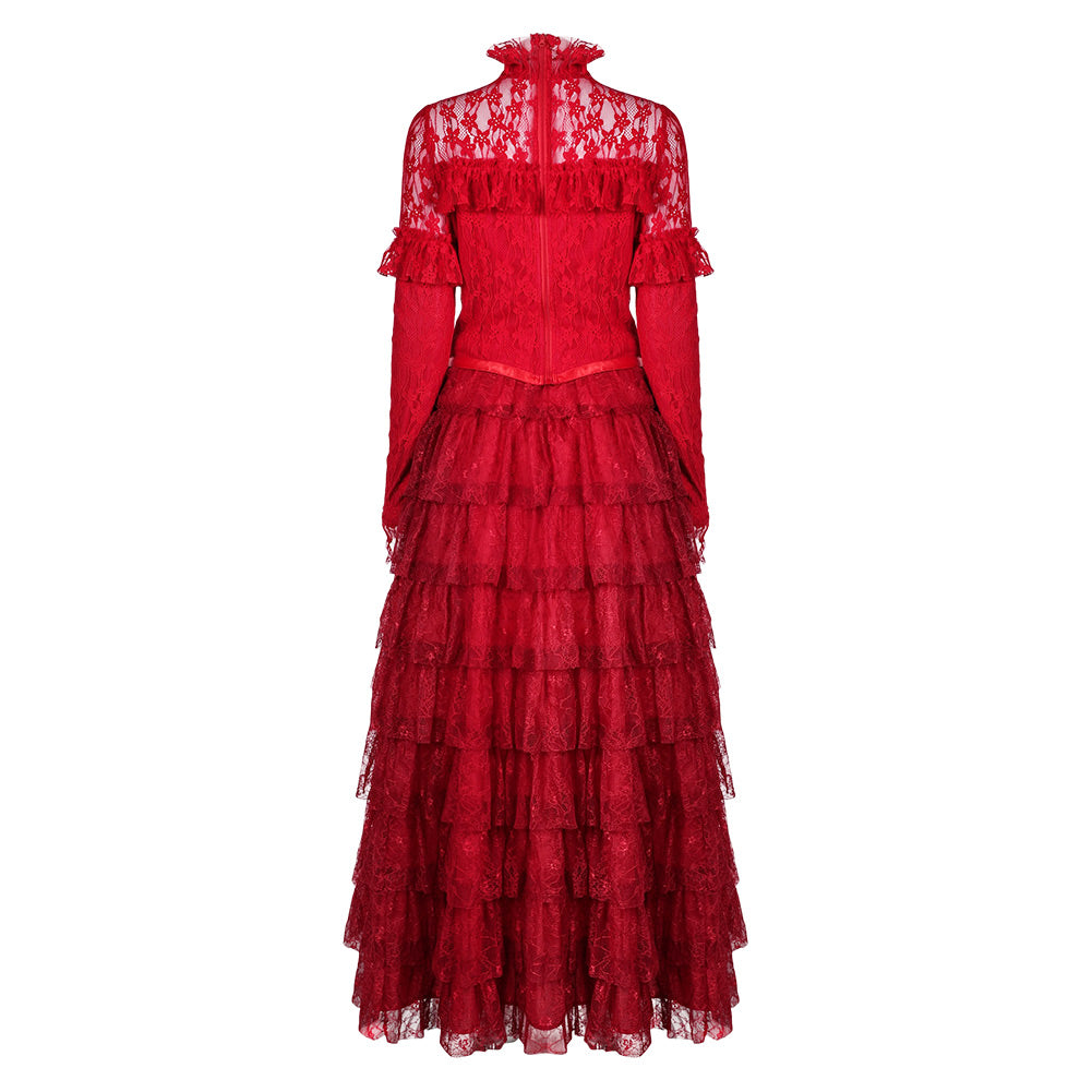 Movie Beetlejuice 2024 Lydia Deetz Women Red Dress Cosplay Costume Out TrendsinCosplay Movie Beetlejuice 2024 Lydia Deetz Women Red Dress Cosplay Costume Out TrendsinCosplay