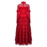 Movie Beetlejuice 2024 Lydia Deetz Women Red Dress Cosplay Costume Outfits Halloween Carnival Suit