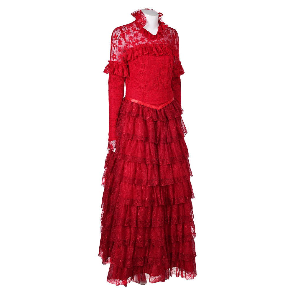 Movie Beetlejuice 2024 Lydia Deetz Women Red Dress Cosplay Costume Out TrendsinCosplay Movie Beetlejuice 2024 Lydia Deetz Women Red Dress Cosplay Costume Out TrendsinCosplay