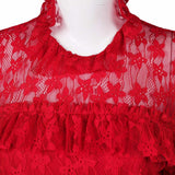 Movie Beetlejuice 2024 Lydia Deetz Women Red Dress Cosplay Costume Outfits Halloween Carnival Suit