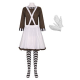 Movie Charlie and the Chocolate Factory Oompa Loompa Women Brown Outfit Cosplay Costume