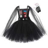 Movie Darth Vader Kids Children Black Tutu Dress Cosplay Costume Outfits Halloween Carnival Suit