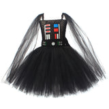 Movie Darth Vader Kids Children Black Tutu Dress Cosplay Costume Outfits Halloween Carnival Suit