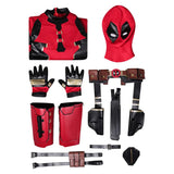 Movie Deadpool & Wolverine 2024 Wade Wilson Kids Children Red Outfit Cosplay Costume