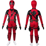 Movie Deadpool & Wolverine 2024 Wade Wilson Kids Children Red Outfit Cosplay Costume