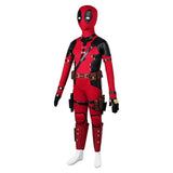 Movie Deadpool & Wolverine 2024 Wade Wilson Kids Children Red Outfit Cosplay Costume