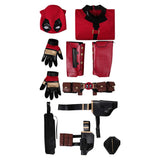 Movie Deadpool & Wolverine 2024 Wade Wilson Red Jumpsuit Full Set Cosplay Costume