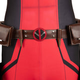 Movie Deadpool & Wolverine 2024 Wade Wilson Red Samurai Battle Suit Cosplay Costume