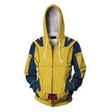 Movie Deadpool & Wolverine 2024 Wolverine James Logan Howlett Yellow Hoodie Cosplay Costume