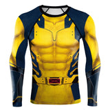 Movie Deadpool & Wolverine 2024 Wolverine James Logan Howlett Yellow T-shirt Cosplay Costume