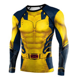 Movie Deadpool & Wolverine 2024 Wolverine James Logan Howlett Yellow T-shirt Cosplay Costume