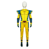 Movie Deadpool & Wolverine 2024 Wolverine Kids Children Yellow Jumpsuit Cosplay Costume