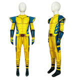 Movie Deadpool & Wolverine 2024 Wolverine Kids Children Yellow Jumpsuit Cosplay Costume