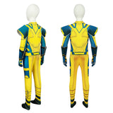 Movie Deadpool & Wolverine 2024 Wolverine Kids Children Yellow Jumpsuit Cosplay Costume