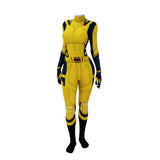 Movie Deadpool & Wolverine 2024 Wolverine Women Yellow Jumpsuit Cosplay Costume