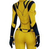 Movie Deadpool & Wolverine 2024 Wolverine Women Yellow Jumpsuit Cosplay Costume