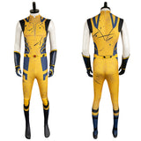 Movie Deadpool & Wolverine 2024 Wolverine Yellow Jumpsuit Full Set Cosplay Costume