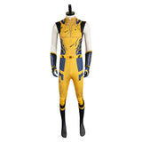 Movie Deadpool & Wolverine 2024 Wolverine Yellow Jumpsuit Full Set Cosplay Costume