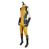 Movie Deadpool & Wolverine 2024 Wolverine Yellow Jumpsuit Full Set Cosplay Costume