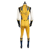 Movie Deadpool & Wolverine 2024 Wolverine Yellow Jumpsuit Full Set Cosplay Costume