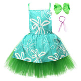 Movie Disgust Kids Children Green Tutu Dress Cosplay Costume Outfits Halloween Carnival Suit