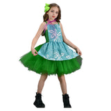 Movie Disgust Kids Children Green Tutu Dress Cosplay Costume Outfits Halloween Carnival Suit