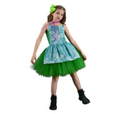 Movie Disgust Kids Children Green Tutu Dress Cosplay Costume Outfits Halloween Carnival Suit