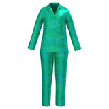 Movie Inside Out 2024 Disgust Kids Children Green Sleepwear Cosplay Costume Outfits Halloween Carnival Suit