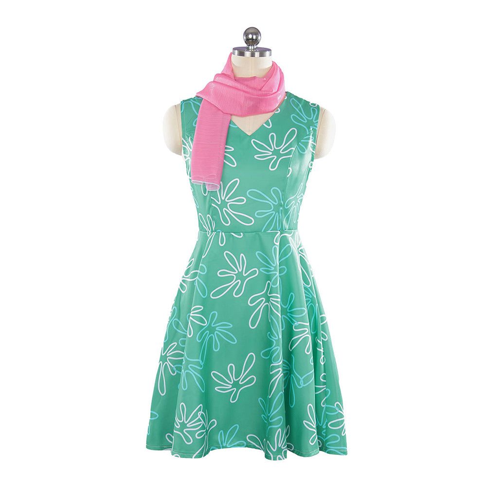 Movie Inside Out Disgust Kids Children Green Dress With Scarf Cosplay TrendsinCosplay Movie Inside Out Disgust Kids Children Green Dress With Scarf Cosplay TrendsinCosplay