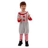 Movie It Pennywise Kids Children Grey Jumpsuit Cosplay Costume Outfits Halloween Carnival Suit