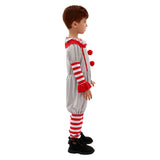 Movie It Pennywise Kids Children Grey Jumpsuit Cosplay Costume Outfits Halloween Carnival Suit