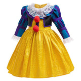 Movie IT Pennywise Kids Children Yellow Dress Cosplay Costume Outfits Halloween Carnival Suit