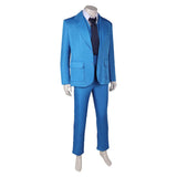 Movie Joker: Folie à Deux (2024) Arthur Fleck Blue Suit Cosplay Costume Outfits Halloween Carnival Suit